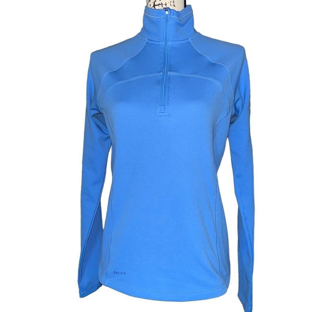 Nike Dri-FIT Half Zip Pullover Athletic Top Blue Activewear‎